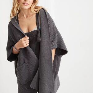 Aerie Hooded Sweater Poncho